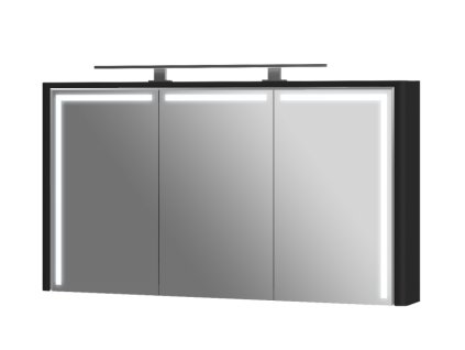 Lavedo Levanto Black 128 zrkadlová kúpeľňová skrinka s LED osvetlením a podsvietením, LEVANTO_LVM-128_BL
