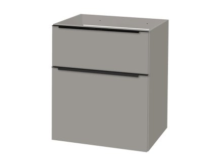 Mereo Mailo, kúpeľňová skrinka 61 cm, šedá mat, čierne madlo CN570SB