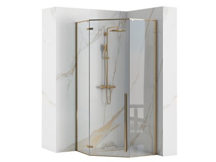 Sprchový kút Rea Diamond 90x90x195, zlatý, REA-K4904