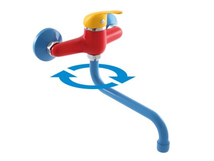 JUNIOR - Umývadlová batéria, červená/modrá SAJ001.5/21, RAV Slezák