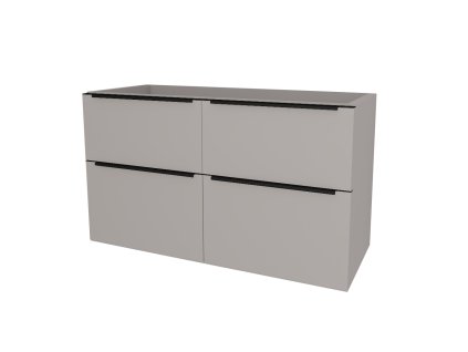 Mereo Mailo, kúpeľňová skrinka 121 cm, čierne madlo, Multidecor, Arktická sivá CN593SBARS1