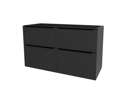 Mereo Mailo, kúpeľňová skrinka 121 cm, čierne madlo, Multidecor, Čierna Supermat CN593SBCIPM