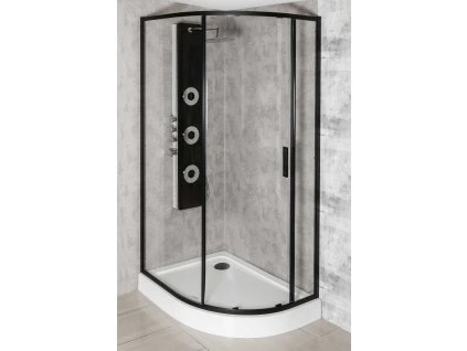 32963 3 sprchovy kout aplomo solid black 100x80 s vanickou l