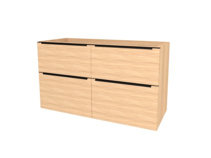 Mereo Mailo, kúpeľňová skrinka 121 cm, čierne madlo, Multidecor, Dub Sand Barbera CN593SBDSB1