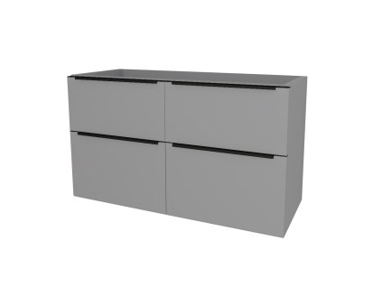 Mereo Mailo, kúpeľňová skrinka 121 cm, čierne madlo, Multidecor, Šedá supermat CN593SBSEDA