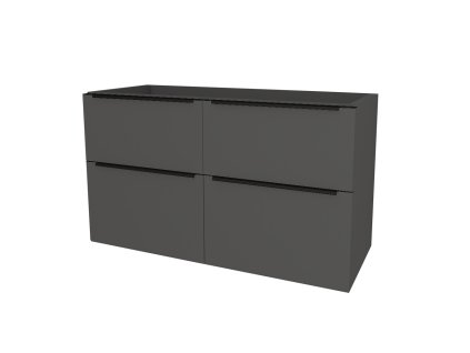 Mereo Mailo, kúpeľňová skrinka 121 cm, čierne madlo, Multidecor, Šedá diamant CN593SBSEDD