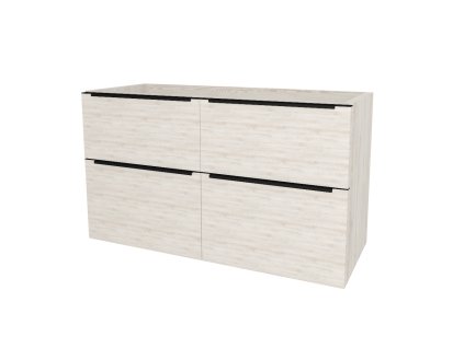 Mereo Mailo, kúpeľňová skrinka 121 cm, čierne madlo, Multidecor, White Loft Pine CN593SBWLP1