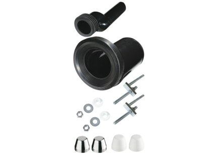 OTTO HAAS závesná WC pripojovacia súprava DN90/110, 180 mm, excentrická, zvárateľná, polyetylén, čierna, 3282