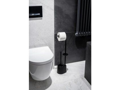 wc stetka drzak papiru nerez cerna