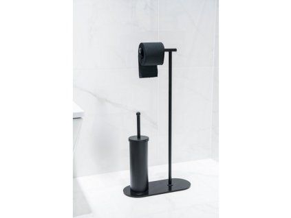 wc stetka drzak papiru cerny kov
