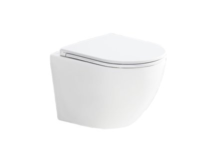 Mereo WC závesné kapotované, Smart Flush RIMLESS, 4490x370x360, keramické, vr. sedátka CSS123 VSD82T1