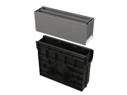 ALCA Vonkajší štrbinový žľab so symetrickým kontrolným nadstavcom 160 mm, nerezová oceľ AVZ101R-R324R