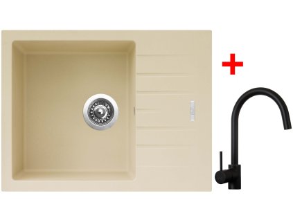 Sinks PERFECTO 650 Sahara + Vitalia čierna matná G10750