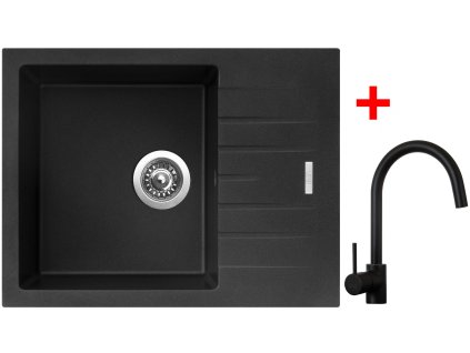 Sinks PERFECTO 650 Metalblack + Vitalia black matt G10774