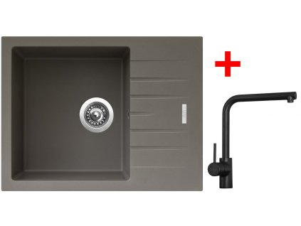 Sinks PERFECTO 650 Truffle + Elka black matt G11154