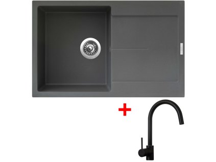 Sinks ULTIMA 790 Titanium + Vitalia black matt G11972