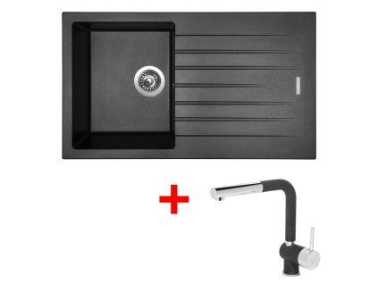 Sinks PERFECTO 860 Metalblack + Mix 3 P GR G13674