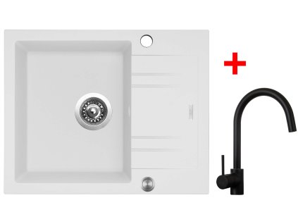 Sinks LINEA 600 XC Milk + Vitalia čierna matná G1528XC