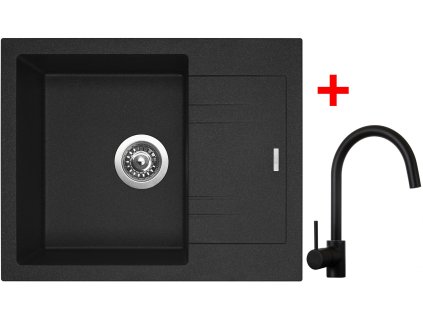 Sinks LINEA 600 Granblack + Vitalia black matt G1530