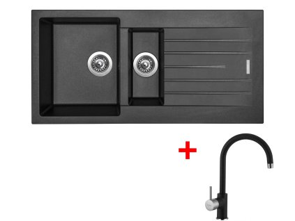 Sinks PERFECTO 1000.1 Metalblack + Vitalia GR G16374