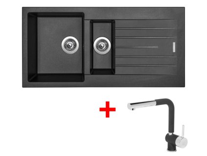 Sinks PERFECTO 1000.1 Metalblack + Mix 3 P GR G16474