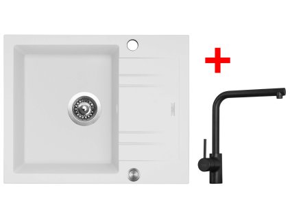 Sinks LINEA 600 XC Milk + Elka čierna matná G1928XC
