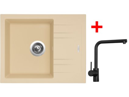Sinks LINEA 600 Sahara + Elka čierna matná G1950