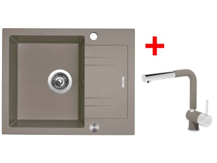 Sinks LINEA 600 XC Truffle + Mix 3 P GR G2054XC