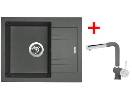 Sinks LINEA 600 Titanium + Mix 3 P GR G2072