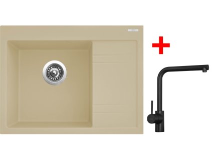 Sinks RIM 650 L Sahara + Elka čierna matná G2750