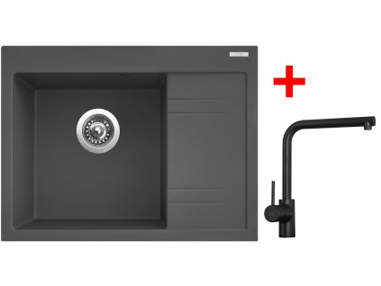 Sinks RIM 650 L Titanium + Elka black matt G2772