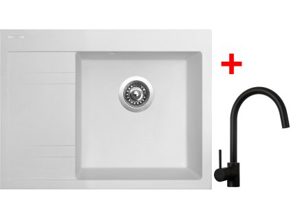 Sinks RIM 650 P Milk + Vitalia čierna matná G3128