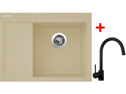 Sinks RIM 650 P Sahara + Vitalia čierna matná G3150