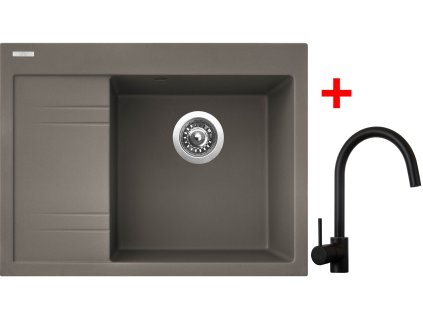 Sinks RIM 650 P Truffle + Vitalia black matt G3154