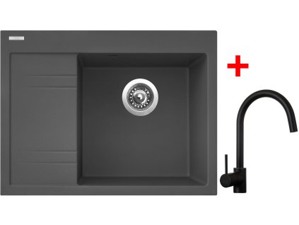 Sinks RIM 650 P Titanium + Vitalia black matt G3172