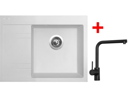 Sinks RIM 650 P Milk + Elka čierna matná G3528