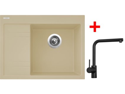 Sinks RIM 650 P Sahara + Elka čierna matná G3550