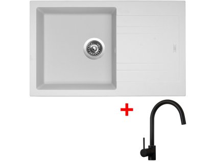 Sinks LINEA 780 Milk + Vitalia čierna matná G4328