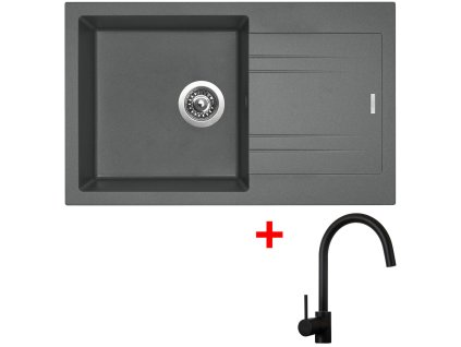 Sinks LINEA 780 Titanium + Vitalia black matt G4372