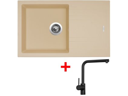 Sinks LINEA 780 Sahara + Elka čierna matná G4750