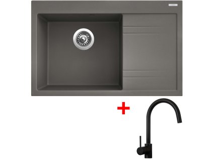 Sinks RIM 780 L Truffle + Vitalia black matt G5154