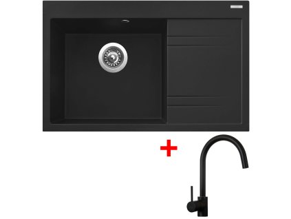 Sinks RIM 780 L Metalblack + Vitalia black matt G5174