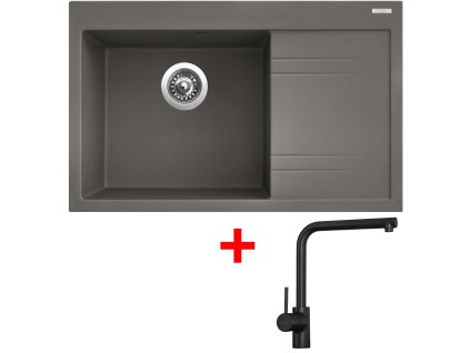 Sinks RIM 780 L Truffle + Elka black matt G5554