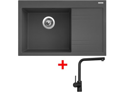 Sinks RIM 780 L Titanium + Elka čierna matná G5572