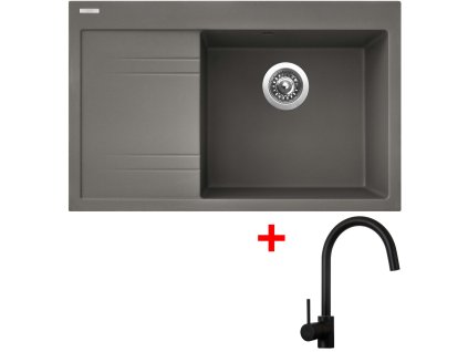 Sinks RIM 780 P Truffle + Vitalia black matt G5954