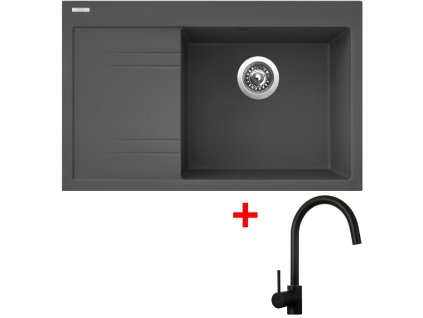 Sinks RIM 780 P Titanium + Vitalia čierna matná G5972