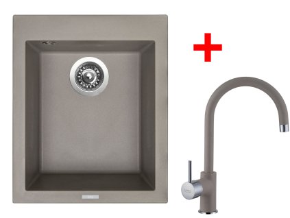 Sinks CUBE 410 Truffle + Vitalia GR G8754