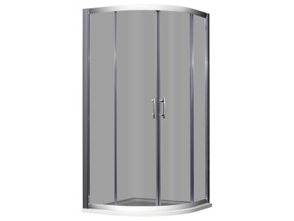 ARTTEC Sprchový kút štvrťkruhový BRILIANT 90 x 90 x 195 cm sivé sklo PAN04690