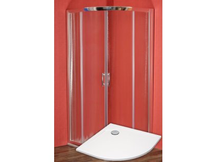 ARTTEC Sprchový kút štvrťkruhový BRILIANT 90 x 90 x 208 cm hroznové sklo s mramorovou vaňou POLARIS a panelom PAN04640