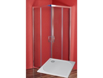 ARTTEC Sprchový kút štvorcový nástenný SMARAGD 90 x 90 x 198 cm číre sklo s vaňou z liateho mramoru STONE PAN04593